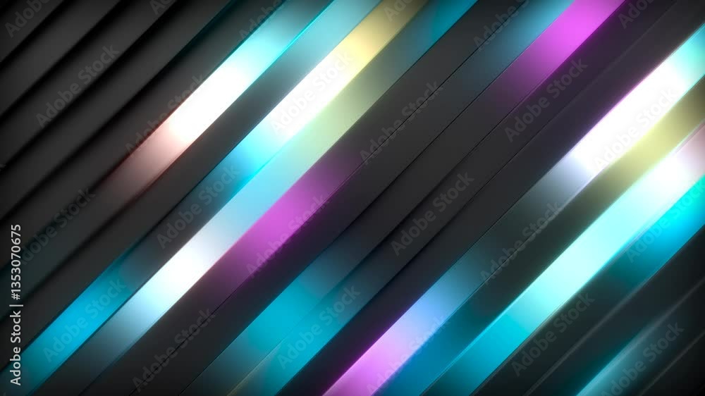 Wall mural abstract futuristic glowing colorful blurred lines background video, 4k loop, copy space, business t