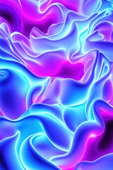 Mobile background wallpaper featuring flowing neon waves in vibrant blue, purple, and pink hues. Abstract and futuristic concept.