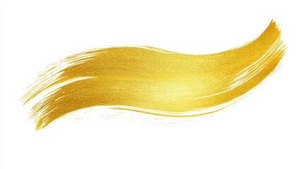 Golden Brushstroke Swirl Elegant Artistic Design Element.