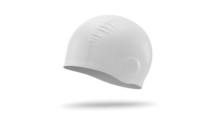 Isolated White Swim Cap on a White Background for Swimming