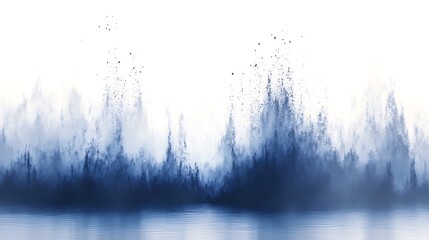 Obraz premium 파란색 잉크가 물속에서 퍼지는 추상적인 예술 AI 생성