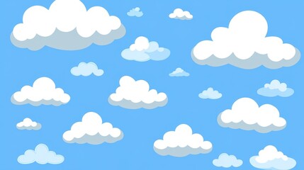 Whimsical Cartoon Cloudscape Background