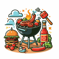 bbq, food, barbecue, grill, party, cooking, meat, picnic, grilling, summer, meal, grilled, cook, beef, cookout, hot, background, barbeque, steak, fire, backyard, pork, flame, delicious, smoke, outdoor