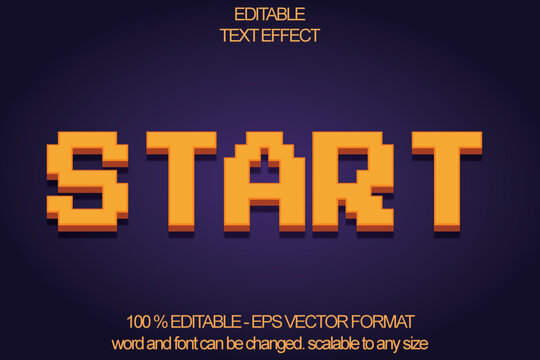 Editable text effect, pixel start style text effect 