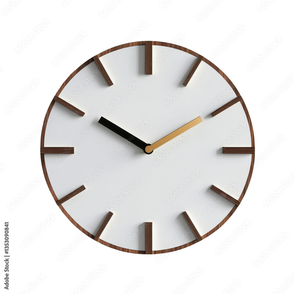 Aufkleber modern wall clock displayed on a transparent background showcasing minimalistic design and elegant c