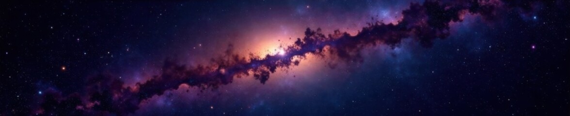 Fototapeta premium Milky Way galaxy shining brightly against a black canvas of space, galaxy, cosmos, dark sky