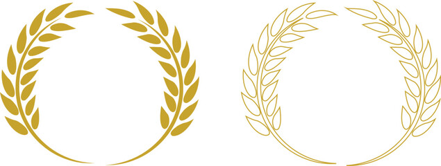 Wheats ears icon set and wheat design elements flat line vector collection isolated on transparent background. Harvest wheat grain, growth rice stalk and whole bread grains or field cereal nutritious. © WaQar