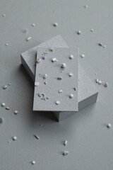 Minimalist icons on grey business card background , flat design, modern