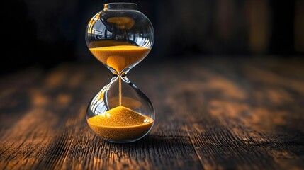 Hourglass illustrating the contrast between healthy life and the impact of climate change in a dimly lit room