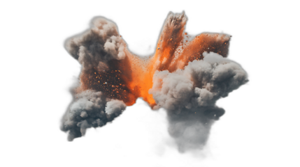 강렬한 붉은 화염과 연기로 가득한 폭발 장면, AI 생성