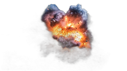 불길과 연기가 혼합된 화려한 폭발, AI 생성