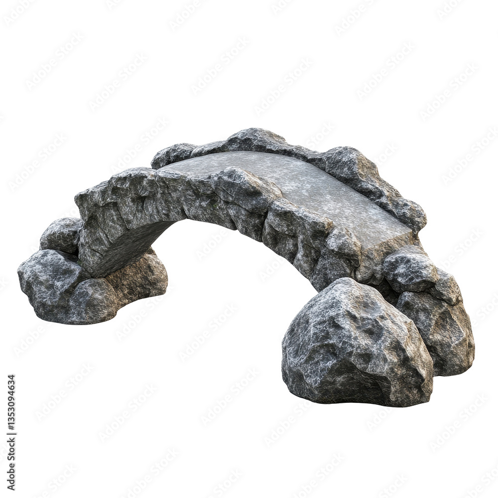 Poster rock bridge isolated on transparent background for design and landscaping purposes, rock bridge isol