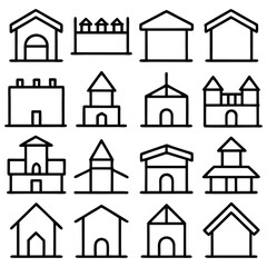 Fototapeta premium Set of House Icons with Various Designs and Styles