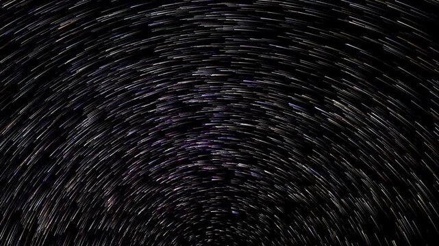 Time lapse of comet like stars rotating around Polaris creating a natural abstract
