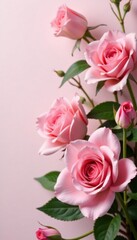 Soft pink petals and greenery in a romantic floral arrangement, floral arrangement, beauty