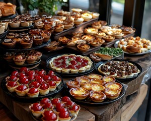 Obraz premium Assorted Mini Pies Buffet.