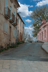 Galicia, Spain. November 4, 2024: Main street and architecture in Sarria