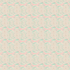 Floral geometric patterns, seamless paper and mosaic fabric