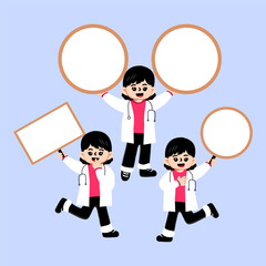 Fototapeta premium Illustration Kids Cute Wear Costume Doctor