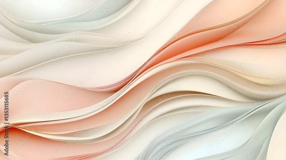 Poster soft flowing waves of pastel colors create a serene abstract background ideal for design projects