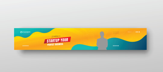  business LinkedIn profile banner and YouTube channel art cover Social media banner Template