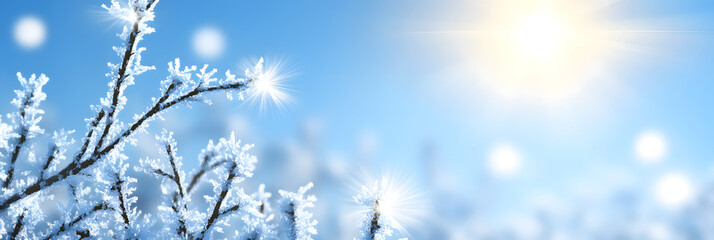 Obraz premium Winter Branches Glisten Brightly in Sun