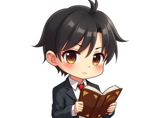 cute chibi school kids.adorable school children illustration.
cartoon students reading books.happy children in school uniform.education cartoon characters
