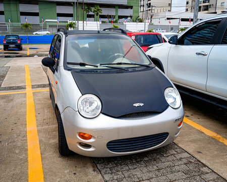 A Chery QQ, an automobile produced by the Chinese automaker Chery, in a parking lot in the city of S&atilde;o Luis, Maranh&atilde;o, northeastern Brazil