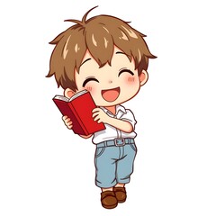 cute chibi school kids.adorable school children illustration.
cartoon students reading books.happy children in school uniform.education cartoon characters
