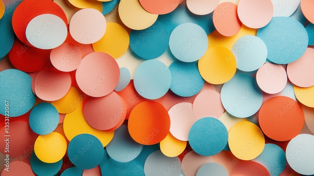 Aufkleber colorful paper circles arranged in a vibrant pattern suitable for crafts and decorations in a creati