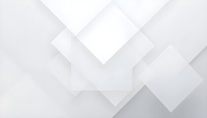Obraz premium White Abstract Geometric Background – Minimalist Overlapping Shapes