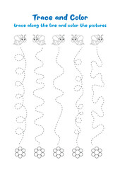 TRACE AND COLOR  BEE VECTOR