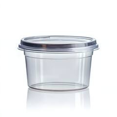 Clear Cylindrical Plastic Food Container with Tight-Sealing Lid Ideal for Airtight Food Storage and Preservation of Freshness and Quality Over Time