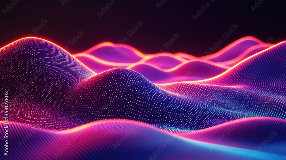 Poster a glowing d render of an ultrasonic soundwave pattern in an abstract design.