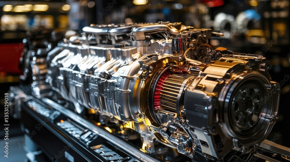 Poster a high-performance vehicle transmission system optimizing mechanical energy conversion.