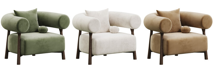 Armchair on white background, Interior element