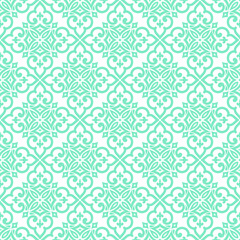 Floral geometric patterns, seamless paper and mosaic fabric