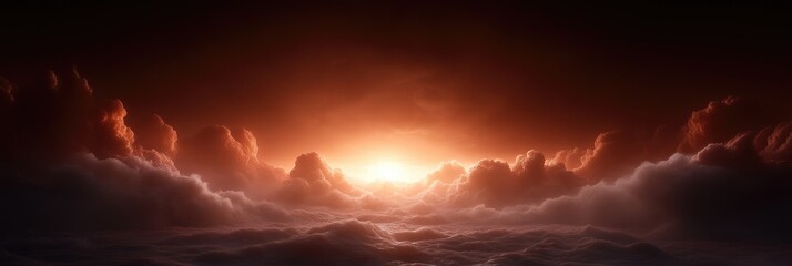 Fiery Sunrise Through Clouds