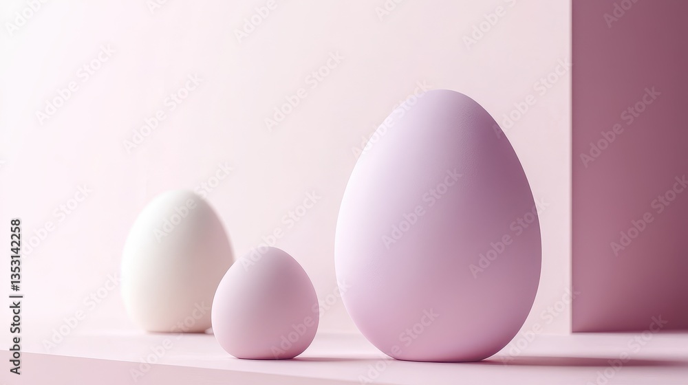 Poster three round objects are on a pink background