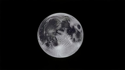 Fototapeta premium Full moon in night starry sky