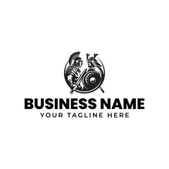 Spartan Warrior and Samurai Battle Logo