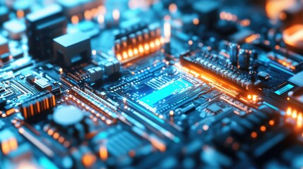 Obraz premium A visual representation of AI-driven hyperautomation transforming an industrial smart factory.