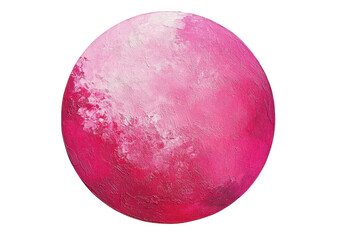 Fototapeta premium Pink and White Gradient Paint Circle with Soft Brushstrokes. Isolated on a Transparent Background