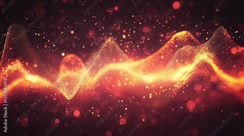 Poster a waveform animation illustrating different frequencies of sound energy in motion.