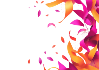 Vibrant Abstract Paint Splashes with Dynamic Motion. Isolated on a Transparent Background