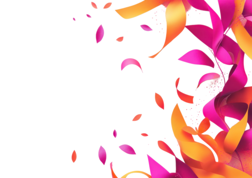Vibrant Abstract Paint Splashes with Dynamic Motion. Isolated on a Transparent Background