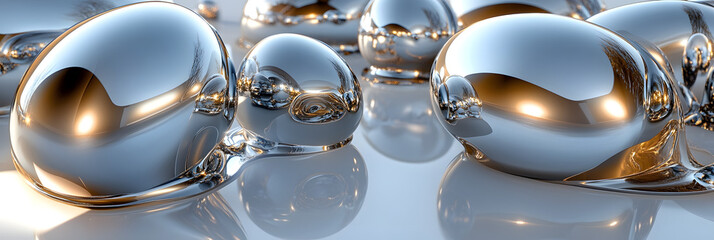 Liquid Metal Spheres Reflect Light Beautifully
