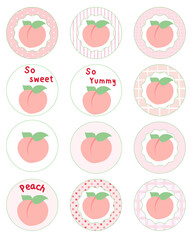 Peach template logo design. Vector illustration	