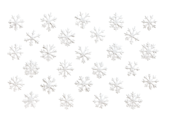 Delicate Snowflake Pattern with a Soft and Frosty Design. Isolated on a Transparent Background