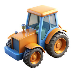 Obraz premium 3D Digital Art Tractor PNG – Transparent Cutout Farm Vehicle